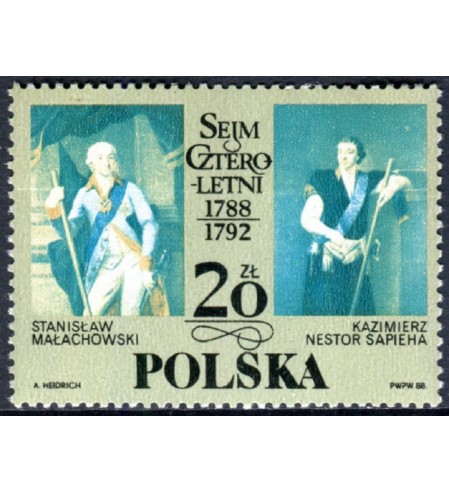 Polonia - 1988 - Correo - Nº 02973 - Nuevo sin fijasellos - ** - 200 Aniv. Introducción del Sejm de cuatro años (1788-1792)