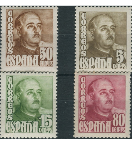 España - 1er Centenario 1901-49 - 1948 - Correo - Nº 01020/23 - Nuevo con fijasellos - */MH - Serie 1948 / 4 sellos - Franco