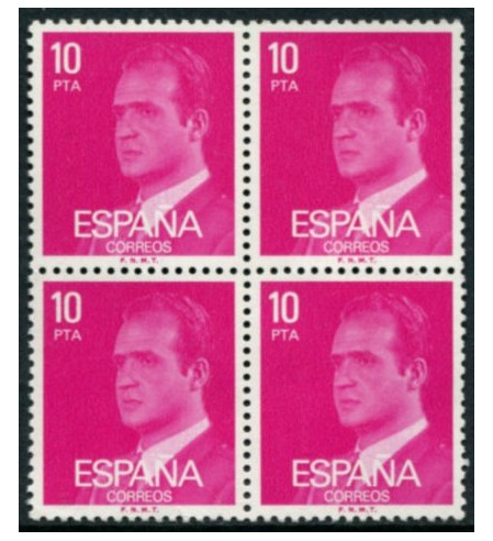 España - 2º Centenario - 1984 - Fosforos - Nº 02761L. - **/MNH - 10 ptas. Rey fosforo bloque 4