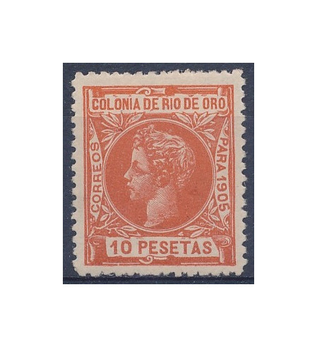 Colonias Españolas - Rio de Oro - 1905 - Correo - Nº 00016 - */MH - 10 ptas. 1905 Alfonso XIII / Centrado de Lujo