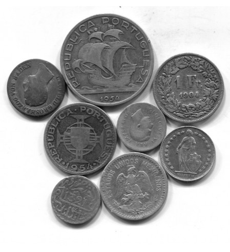 Mundial - Lotes y colecciones - Nº 06163 - Diversas Calidades - DVC - Conjunto 8 Monedas de plata de diversos Paises. 35,10 gram