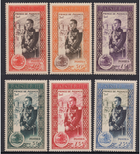 Mónaco - 1950 - Correo - Nº 00338/43 - */MH - Rainiero III / 6 sellos