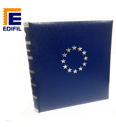 Edifil - Album Billetes Ocasion - Nº 00328B - Semilujo Euro azul, con cajetin / Bien conservado - Fibrapiel, acolchada, lomo red