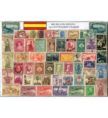 España - 1er Centenario 1901-49 - Paqueteria - **/*/PO/US - 600 sellos diferentes / Todo sellos anteriores a 1950