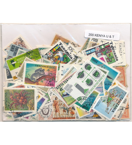 Kenya Uganda - Paqueteria - US - 200 sellos diferentes