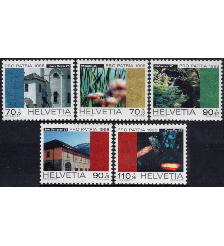 Suiza - 1998 - Correo - Nº 01577/81 - **/MNH - Pro Patria´ 98  (5 sellos)