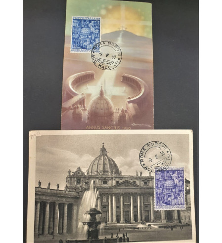 Italia - Italia - 1950 - Correo - Nº 00558/59 - TM - Año Santo / Vistas Iglesias - 2 tarjetas