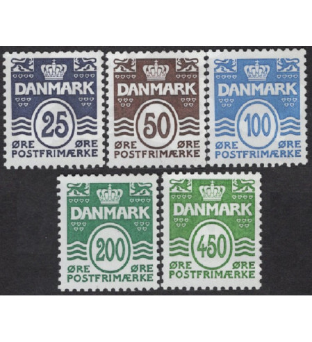 Dinamarca - 2006 - Correo - Nº 01415/19 - **/MNH - Serie basica / Linias onduladas. (5sellos)