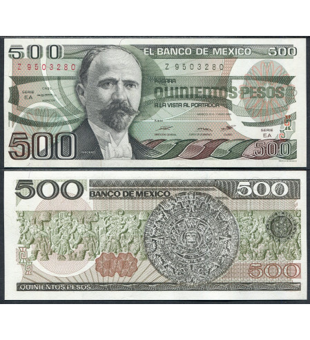 Mexico - 1984 - Billetes circulación ext. - Nº 00079b - SC/UNC - 500 Pesos año 1984 serie EA