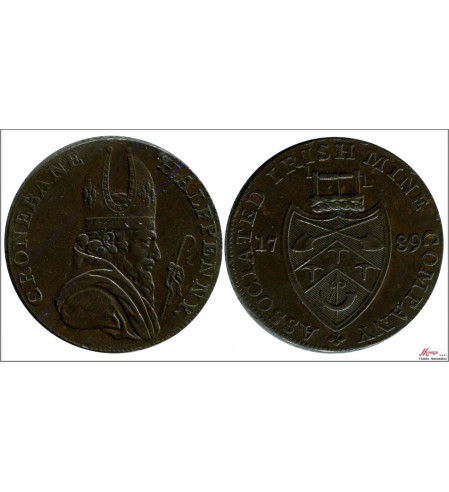 Inglaterra - 1789 - Monedas Circulación - Nº Seaby 365.75 - MBC+ / VF+ - Anglesey - Token 1789 (1/2 Penny) Cronebank