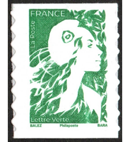 Francia - Francia - 2024 - Correo Autoadhesivos - ** - Marianne de L´avenir - Lettre verde - Adh de crn blanco
