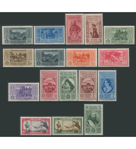 Italia - Italia - 1932 - Correo - Nº 00295/04+A 32/38 - */MH - Garibaldi 1932 - 17 sellos correo y aereos