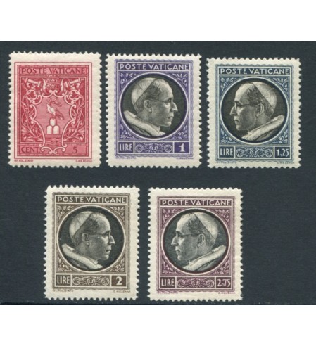 Vaticano - 1940 - Correo - Nº 00090/94 - **/MNH - Medallones - 5 sellos