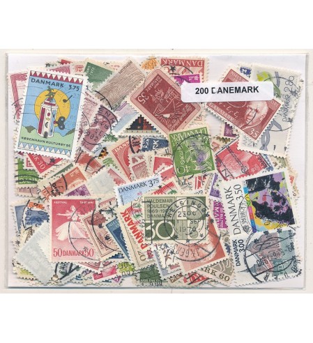 Dinamarca - Paqueteria - US - 200 sellos diferentes