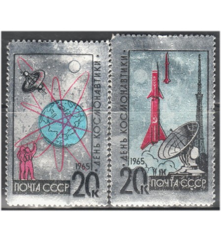 Rusia - 1965 - Correo - Nº 02953/54 - Nuevo sin fijasellos - ** - Dia del cosmonauta. (2val.)